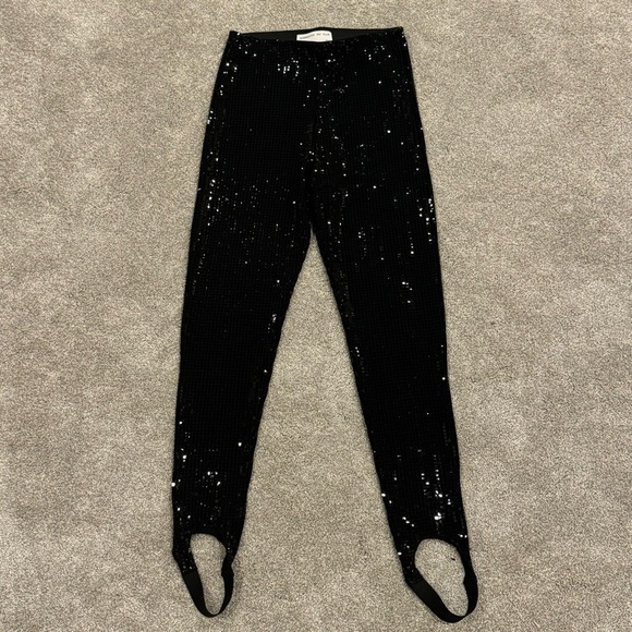 Shoreditch Ski Club Sequin Stirrup Leggings Black Size Medium NWOT - Picture 1 of 7